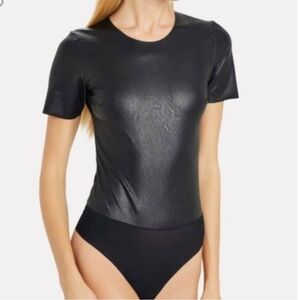 NWOT Faux Leather Tee Bodysuit by Commando